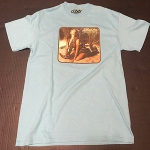 Men’s size medium lite blue graphic T-shirt.